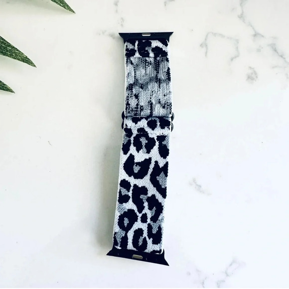 Stretchy Leopard Animal Apple Watch Band Nylon 38 40 41 Adjustable Elastic Sport - Picture 4 of 5